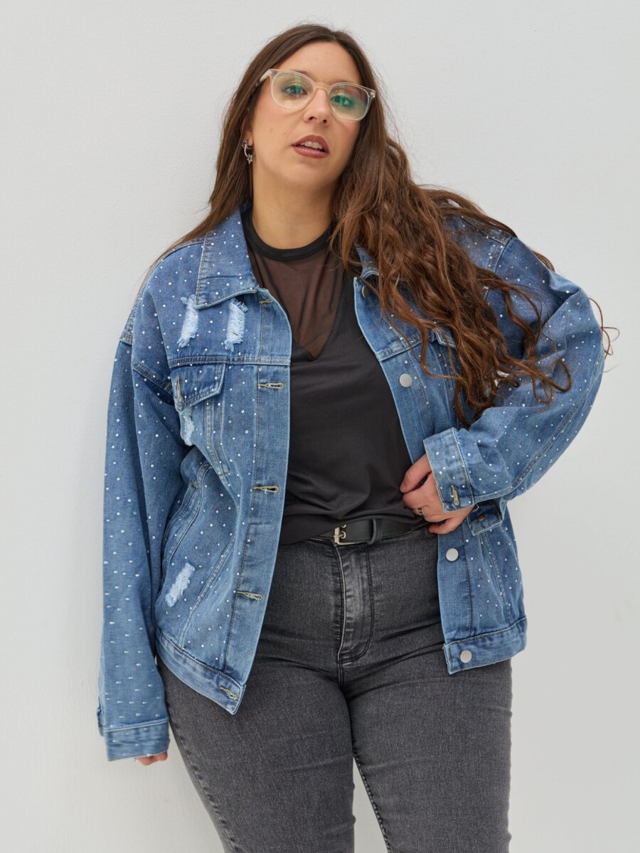 CAMPERA BRILLOS Azul