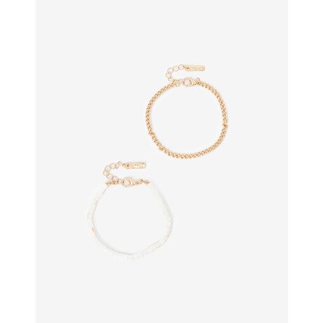 Set De Pulseras Flexibles Combinadas Dorado