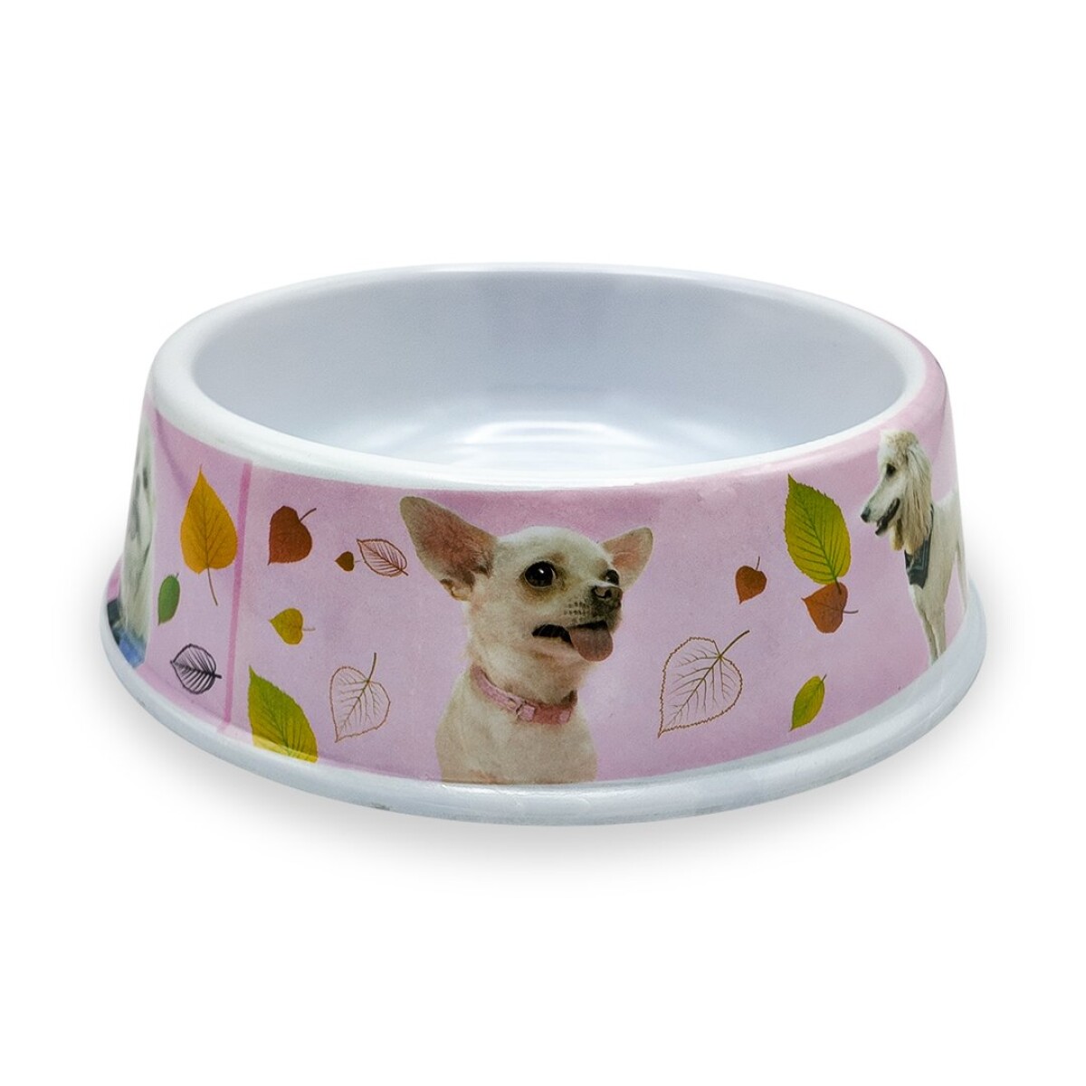 Plato Comida Agua Mascota Perros Gatos Comedero Bebedero - Variante Color Rosa 
