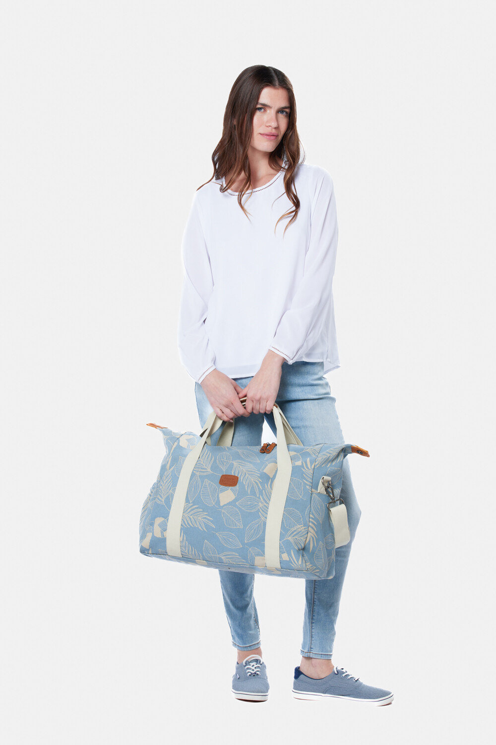BOLSO DE LONA ESTAMPADO Azul