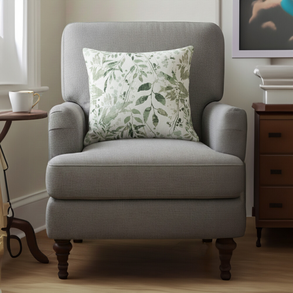 Almohadón 40x40 cm - Pilar Hojas Gris