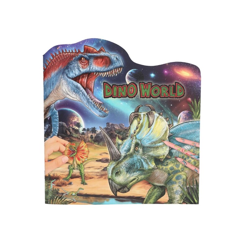 Libro para colorear con stickers Dinosaurios Dino World Libro para colorear con stickers Dinosaurios Dino World