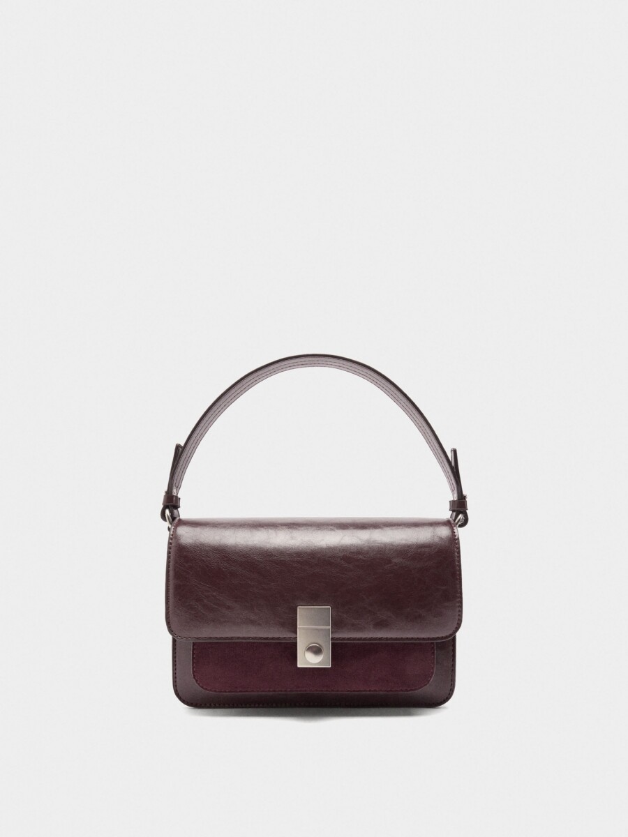 Bolso De Mano Con Solapa burdeos
