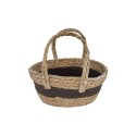 CANASTO DE FIBRA CON ASA 25X16X11CM MARRON