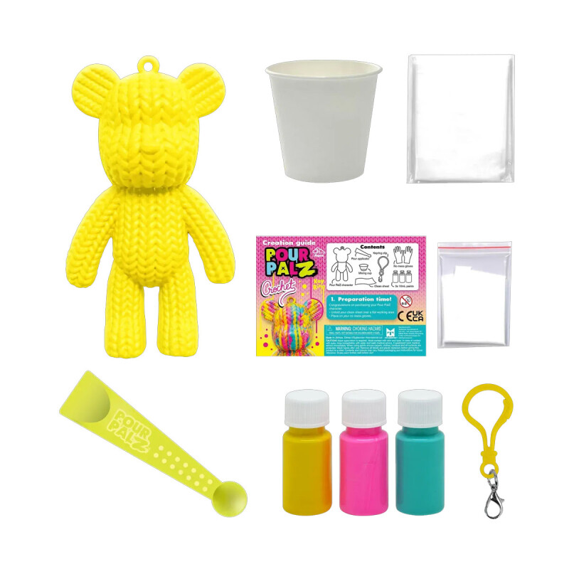 Pour Palz Crochet Llavero Amarillo