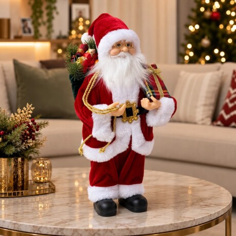 Papá Noel Decorativo Navideño con Bolsa de Regalos - Altura 30cm Papá Noel Decorativo Navideño con Bolsa de Regalos - Altura 30cm