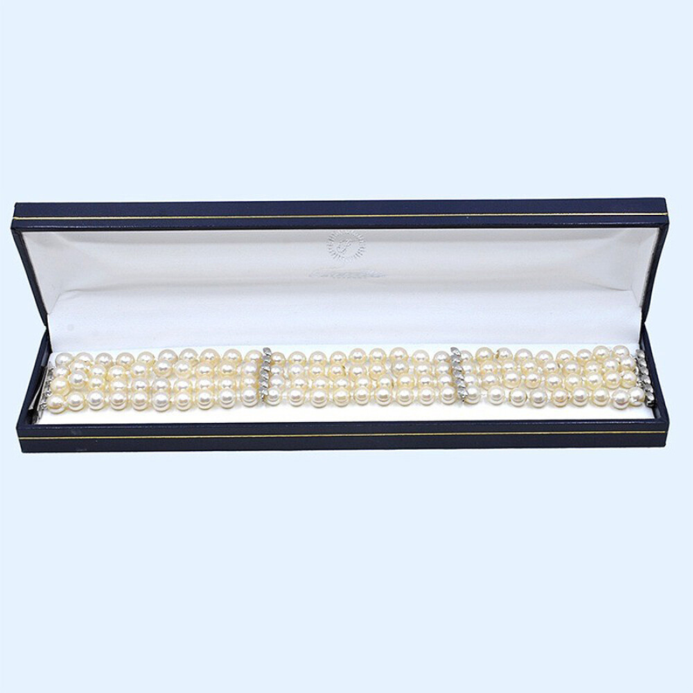 Pulsera Perlas De Cultivo De 4 Hilos Y Oro 18K Blanco Pulsera Perlas De Cultivo De 4 Hilos Y Oro 18K Blanco