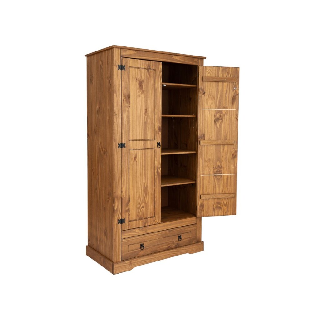 Ropero 2 puertas - Madera maciza Oscuro