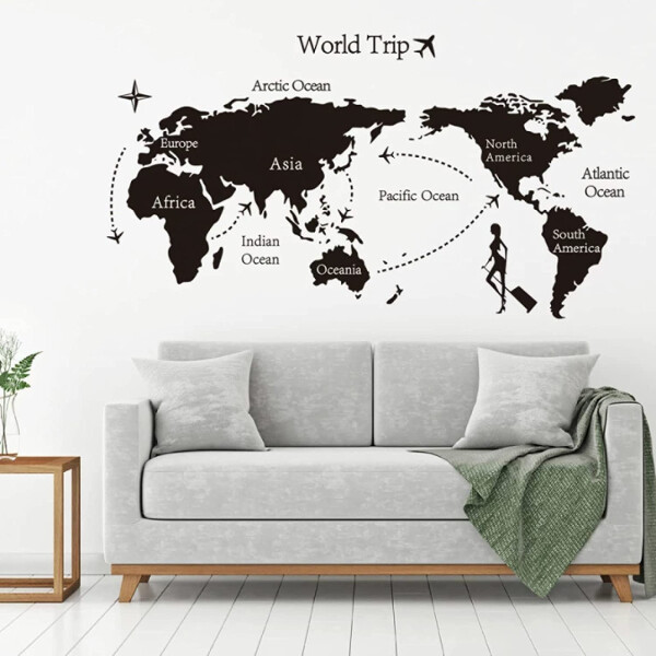 Vinilo Pared Mapa Mundi Mundo Continentes Adhesivo 80x140 Vinilo Pared Mapa Mundi Mundo Continentes Adhesivo 80x140