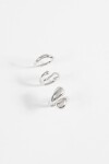 Set de 3 anillos curvo plateado