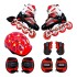 Patines Rollers Luz + Protecciones Casco Rodilleras Calidad Color Variante ROJOL