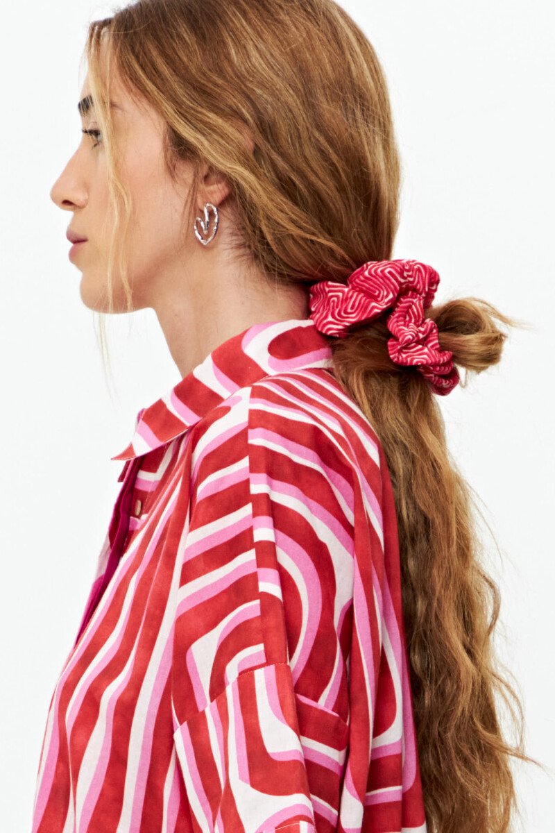Scrunchie estampada rojo