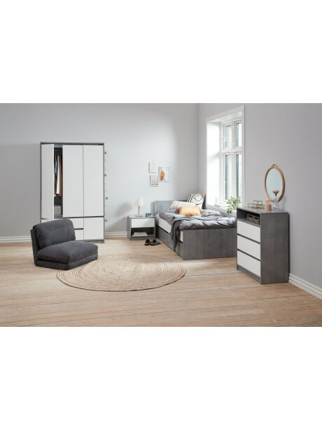 Cama c/almacenaje 1 Plaza 90x200 BILLUND bl/ho Cama c/almacenaje 1 Plaza 90x200 BILLUND bl/ho