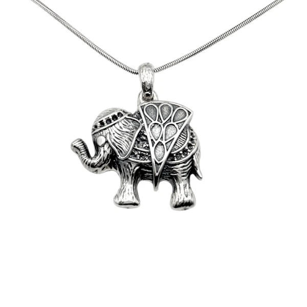 Dije Colgante Elefante-Plata 925 quemada inflada-Sin Piedra-CP3357 sinpiedra