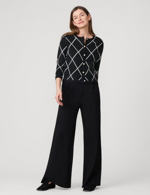 Cardigan Rombos NEGRO/BLANCO