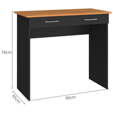 Escritorio Juvenil Mesa De PC 90cm Con Cajón Negro / Cinamomo Escritorio Juvenil Mesa De PC 90cm Con Cajón Negro / Cinamomo