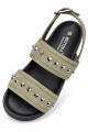 Sandalia Bettina BT225 con tachas y tira atras Verde