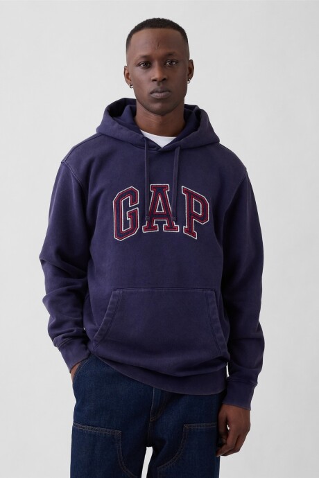 Buzo Canguro Con Logo Gap Hombre Navy Uniform