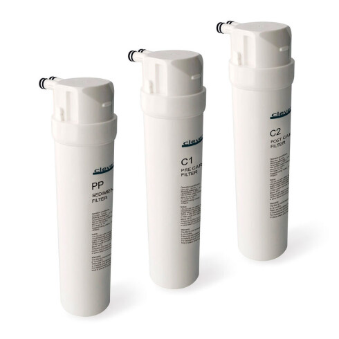 Cartuchos X3 Pp-C1-C2 Para Purificador Agua Pure Triptic Clever (Cl-61428-Purificador) Vida Útil De 6 A 12 Meses. BLANCO