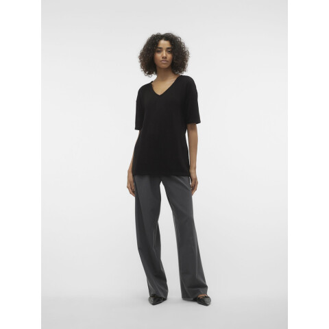 VMEDDIE 2/4 V-NECK PULLOVER GA EXC BLACK