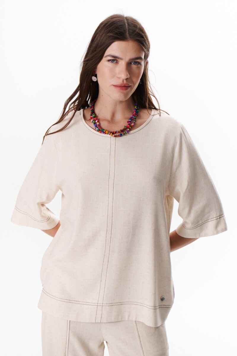 BLUSA LINO EVA BEIGE