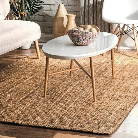 Alfombra de yute 160x120cm natural Liso