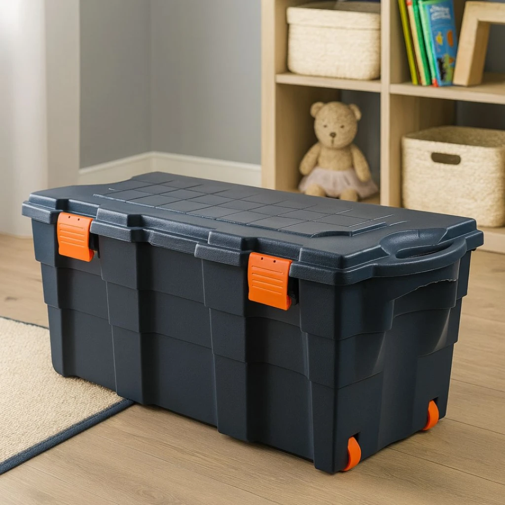 Caja Baúl Organizador Wenco 100 Litros Azul