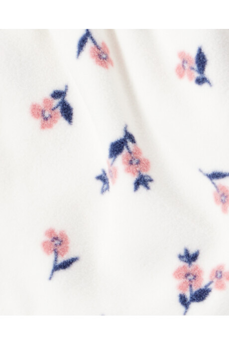 Set tres piezas, campera de micropolar, pantalón y body de algodón, diseño floral Set tres piezas, campera de micropolar, pantalón y body de algodón, diseño floral