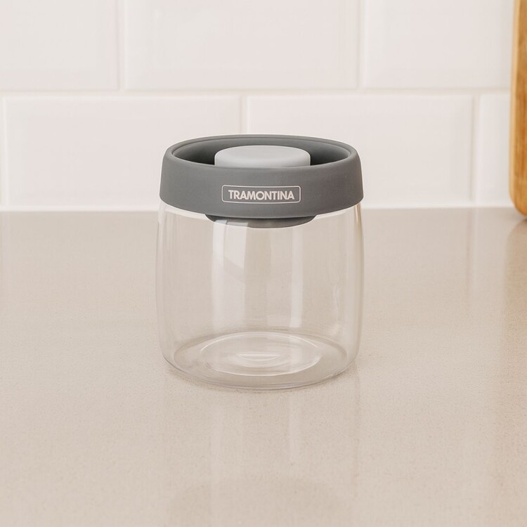 FRASCO DE VIDRIO CON TAPA AL VACIO 0,8L TRAMONTINA FRASCO DE VIDRIO CON TAPA AL VACIO 0,8L TRAMONTINA