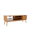 Rack para tv Linea Nordica Roble/Gris claro/Blanco