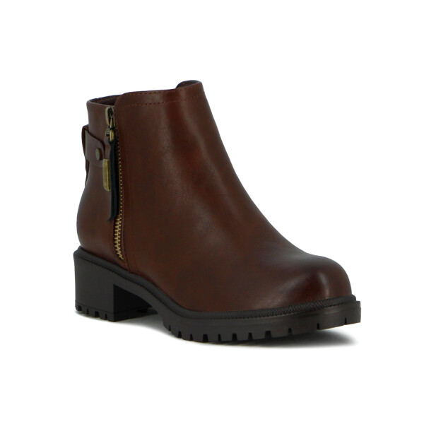 Botas Con Cierre Mujer Darkness Caña Baja Marron Oscuro