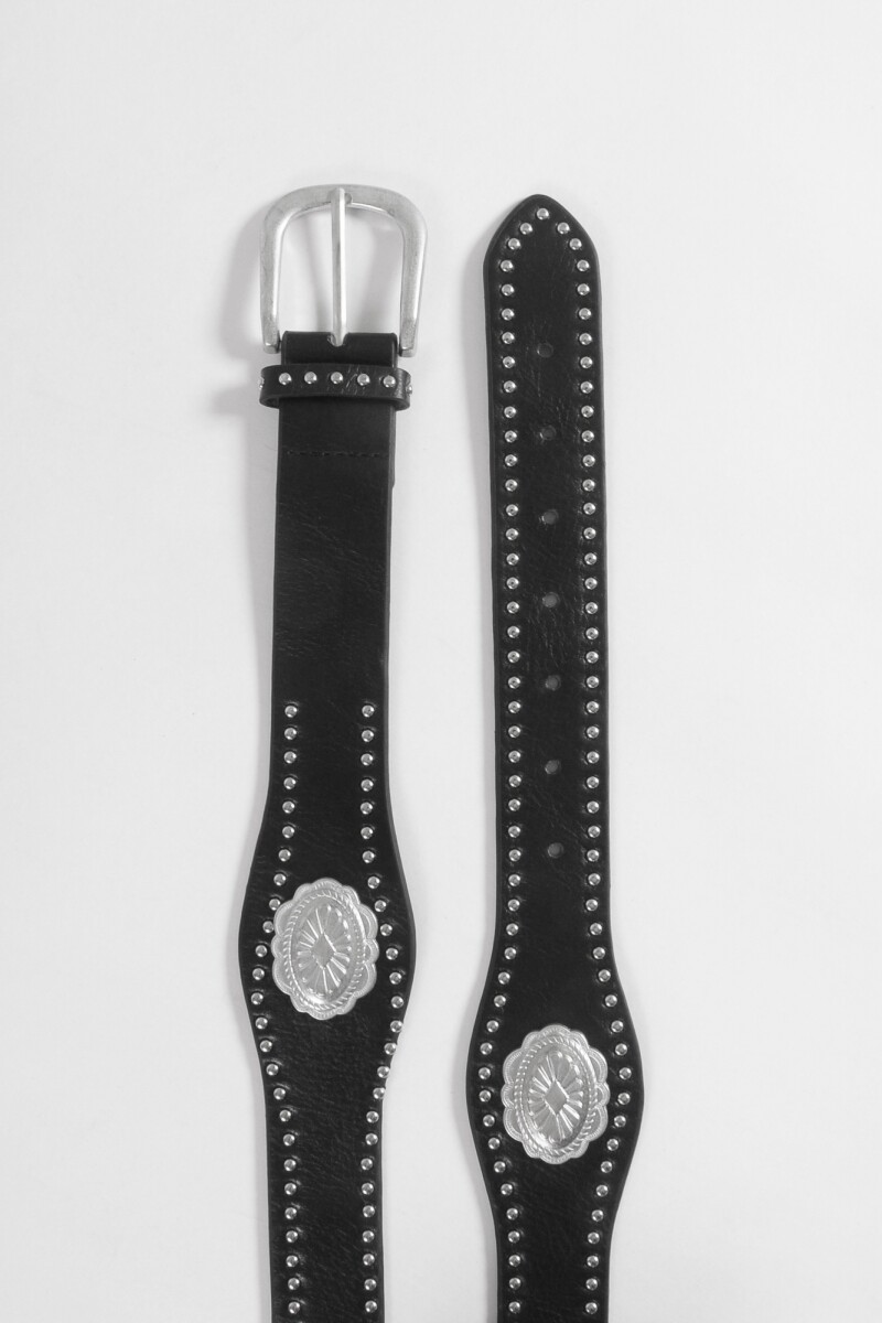 Cinturón aplique medallas - negro 