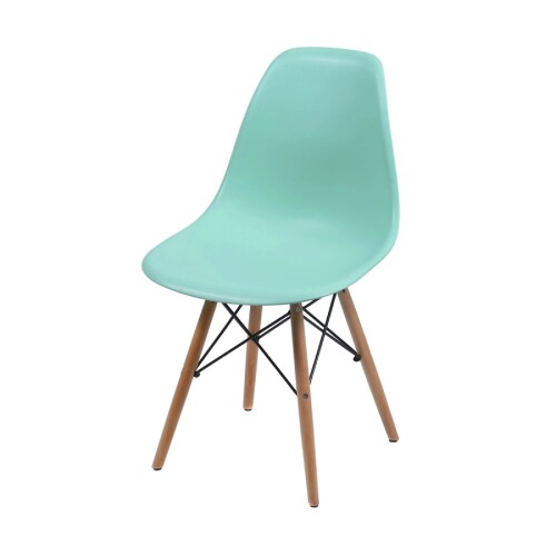Silla Eames DKR - Base En Madera Turquesa