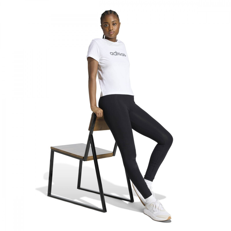 Remera Adidas W LIN T VL Mujer KD9545 Blanco-negro