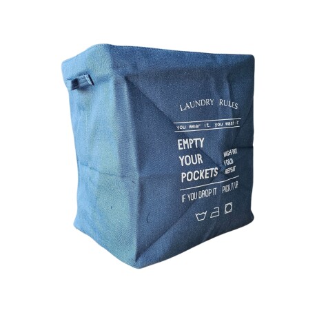 Bolso canasto con cierre y tapa de tela para Ropa Lavanderia Azul
