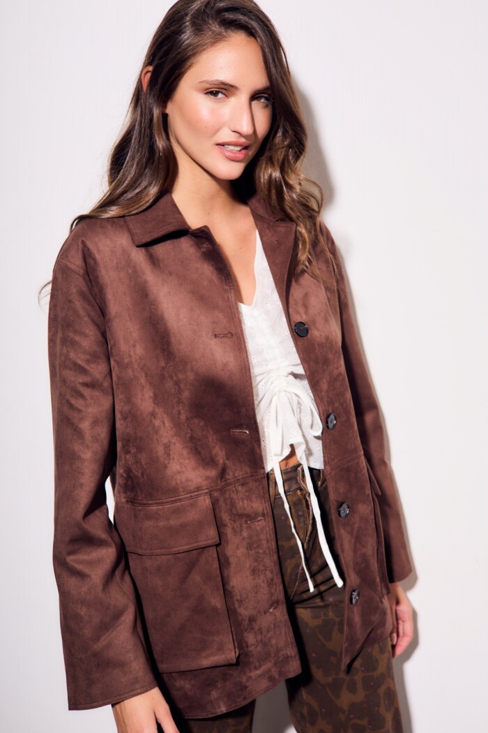 Campera Gamuza Chocolate