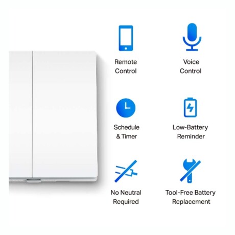 Interruptor De Pared Inteligente TP-LINK Tapo S220 Control Por App 2 Botones Interruptor De Pared Inteligente TP-LINK Tapo S220 Control Por App 2 Botones