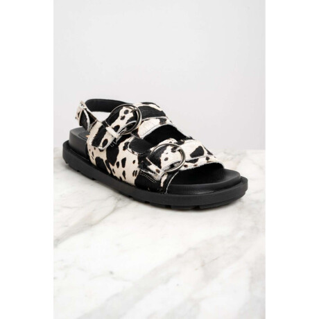 Sandalia Pelo Vaca Negro