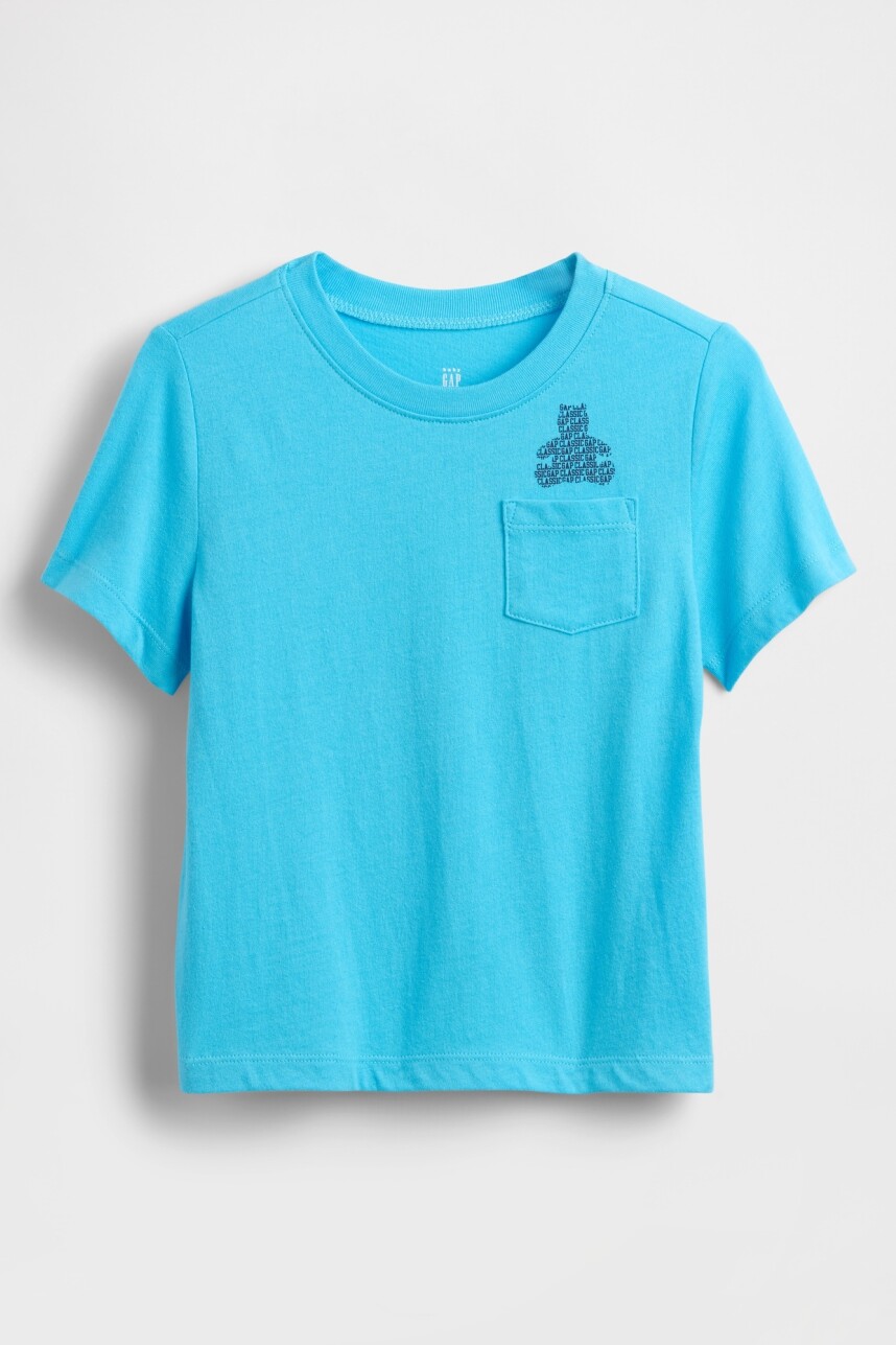 Remera Con Bolsillo Oso Brannan Toddler Niño Aquarius 16-4530 Tcx