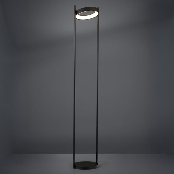 Lámpara pie LED acero neg 20W cálida luz regulable EG5654