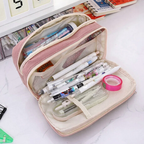 Cartuchera con divisiones y visor 12x22x9cm Lila