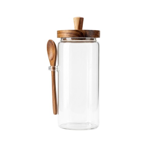 FRASCO DE VIDRIO C/TAPA/CUCHARA 1150ML Unica