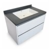 Mueble de baño suspendido Vip Blanco 80cm mesada gris con Bacha de Loza Mueble De Baño Suspendido Vip Blanco 80cm Mesada Gris Con Bacha De Loza