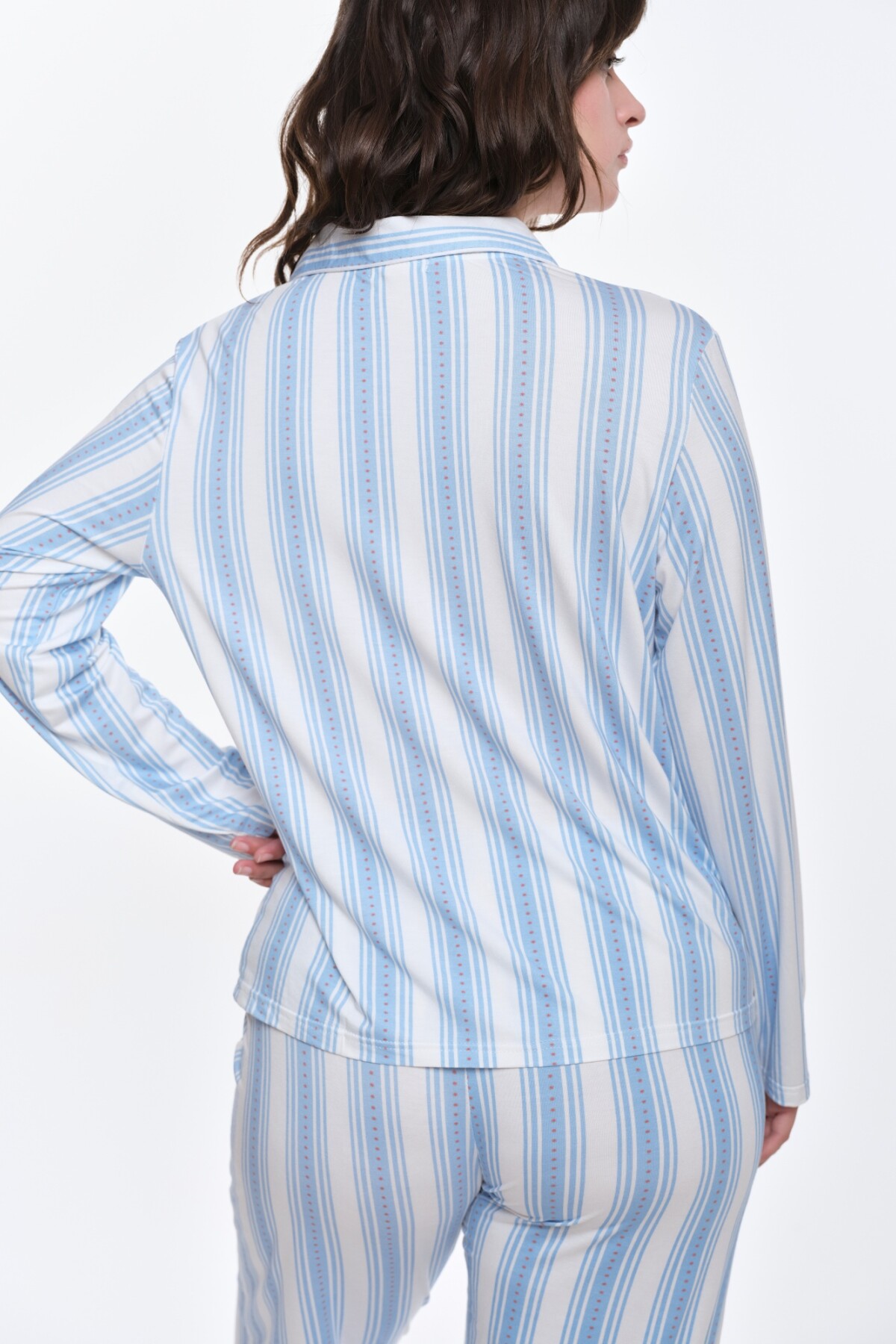 Camisa Charlotte Rayas Celeste