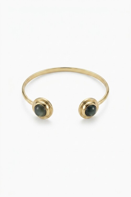 Pulsera rigida detalle dorado