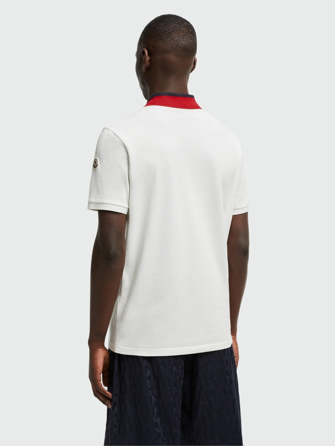 Moncler - Polo de Algodón con Parche con Logotipo Blanco