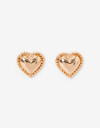 Aros Pasantes Metal Aros Pasantes Corazón Bold. - Dorado