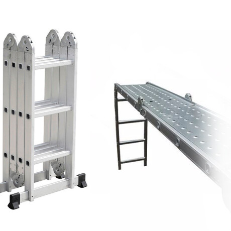 Escalera Andamio Aluminio 4.4MTS 16 Escalones + Chapones 001