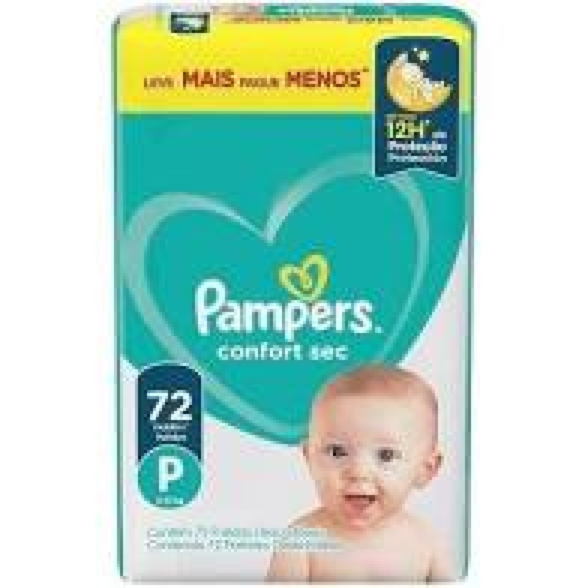 PAÑALES PAMPERS CONFORT SEC TALLE P X 72 
