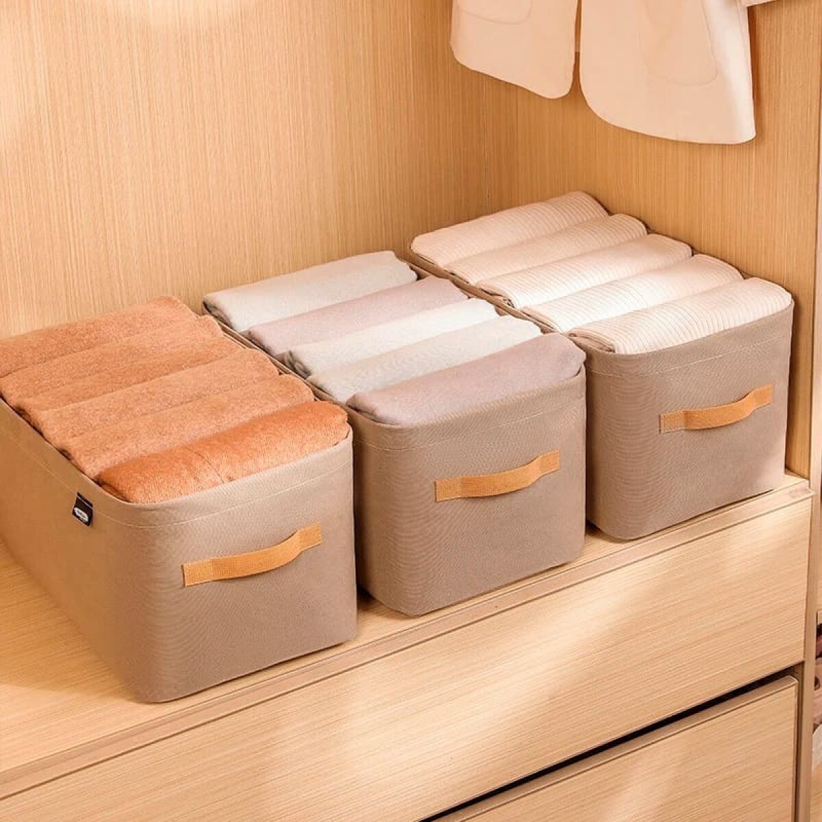 Caja de almacenamiento organizador de ropa 48cm - Marrón 